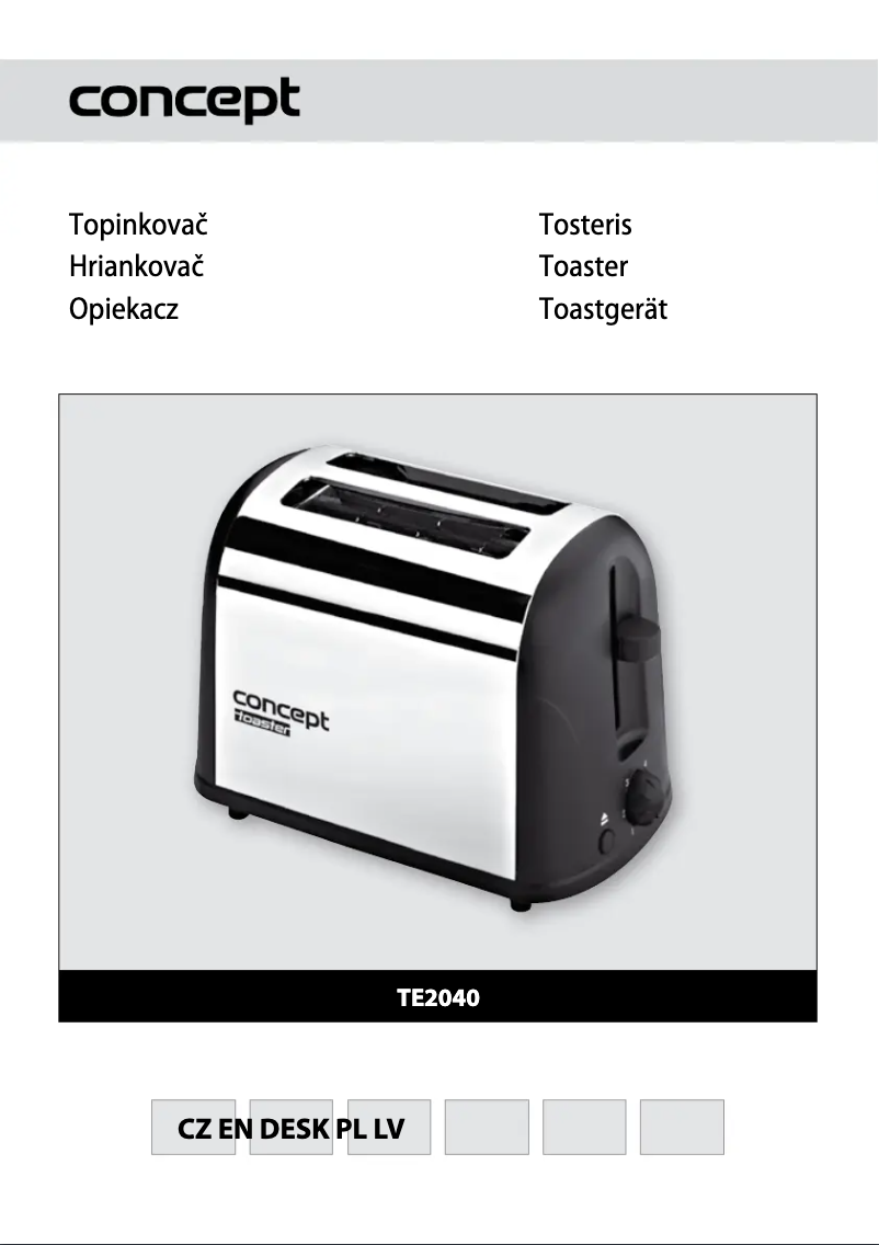 Page 1 de la notice Manuel utilisateur Concept TE-2040