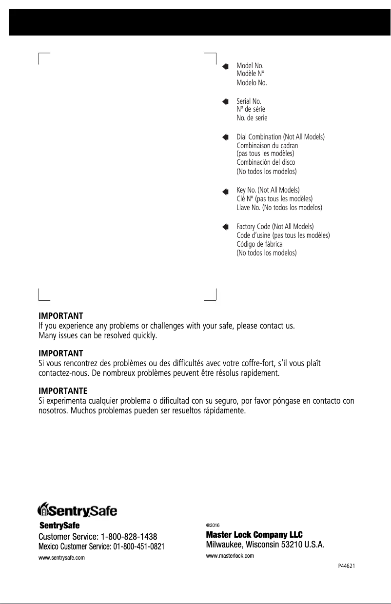 Page 1 de la notice Manuel utilisateur SentrySafe SFW205GPC