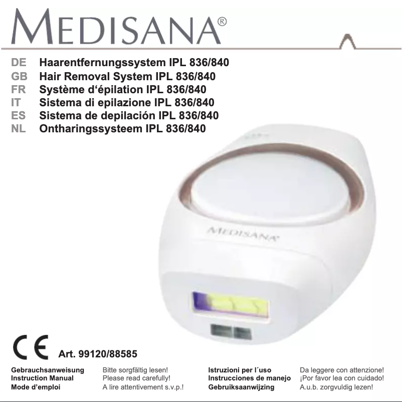 Image de la première page du manuel de l'appareil IPL 840