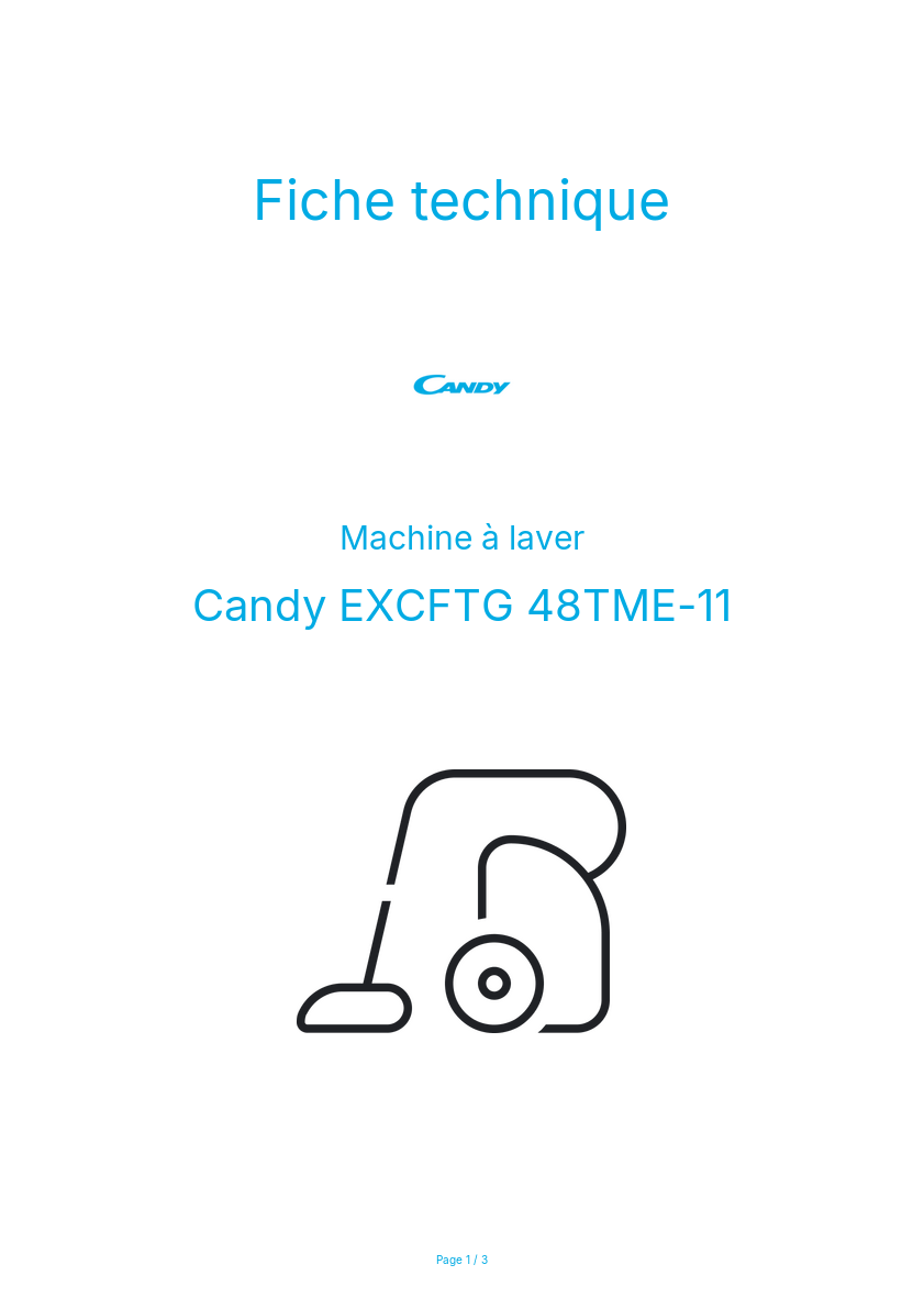 Image de la première page du manuel de l'appareil EXCFTG 48TME-11