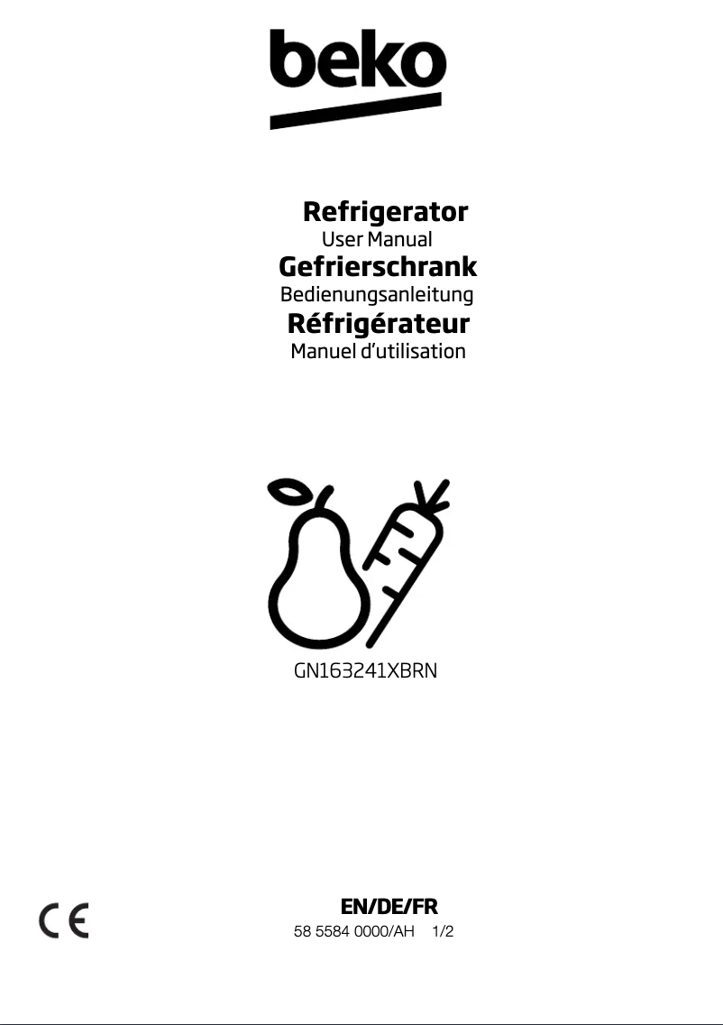 Page 1 de la notice Manuel utilisateur Beko GN163241XBRN