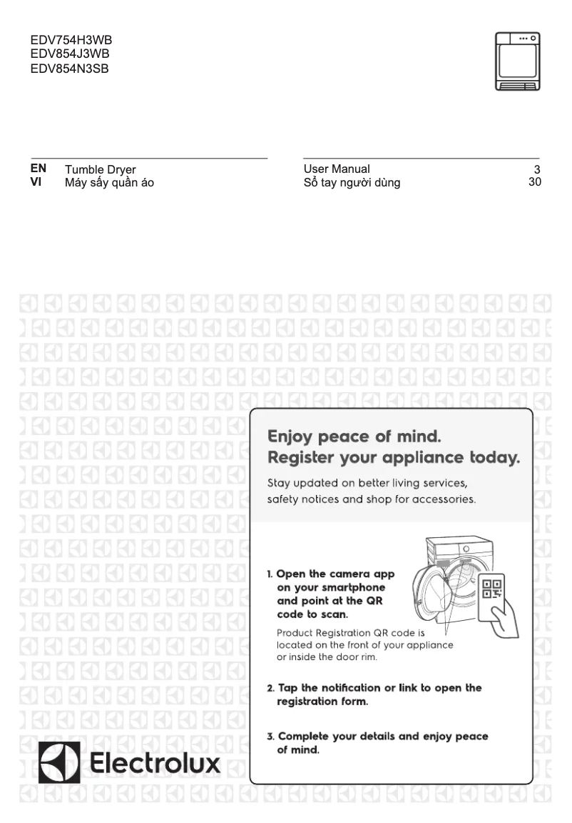 Image de la première page du manuel de l'appareil EDV854N3SB