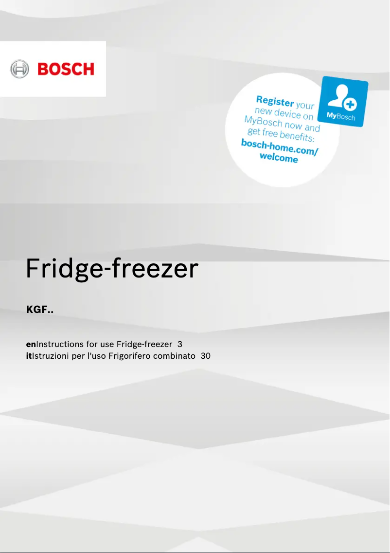 Image de la première page du manuel de l'appareil KGF49SB40