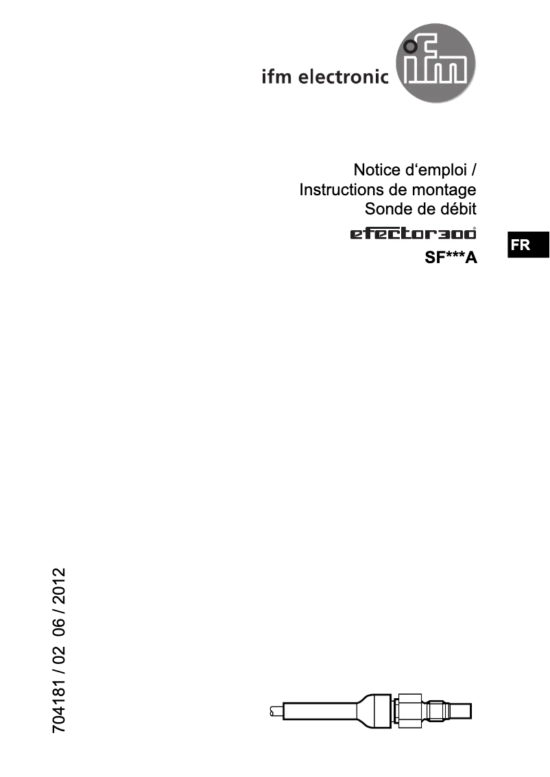 Page 1 de la notice Manuel utilisateur IFM SF220A