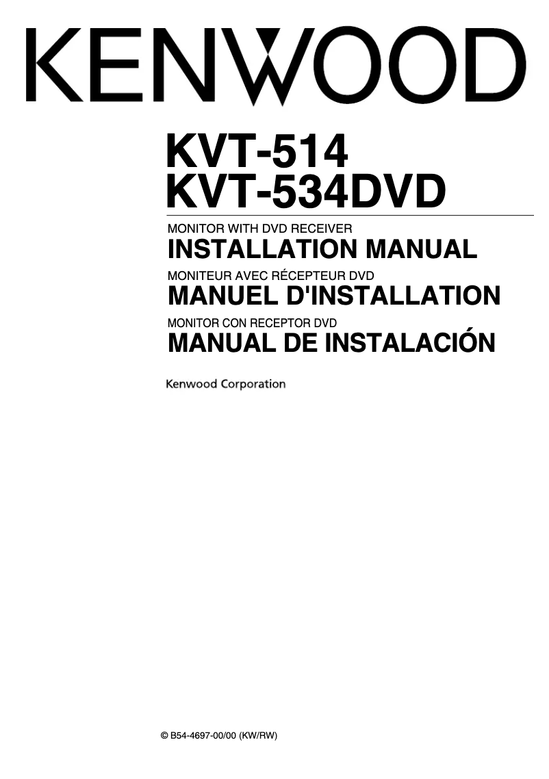 Page n°1 - Manuel utilisateur Kenwood KVT-514