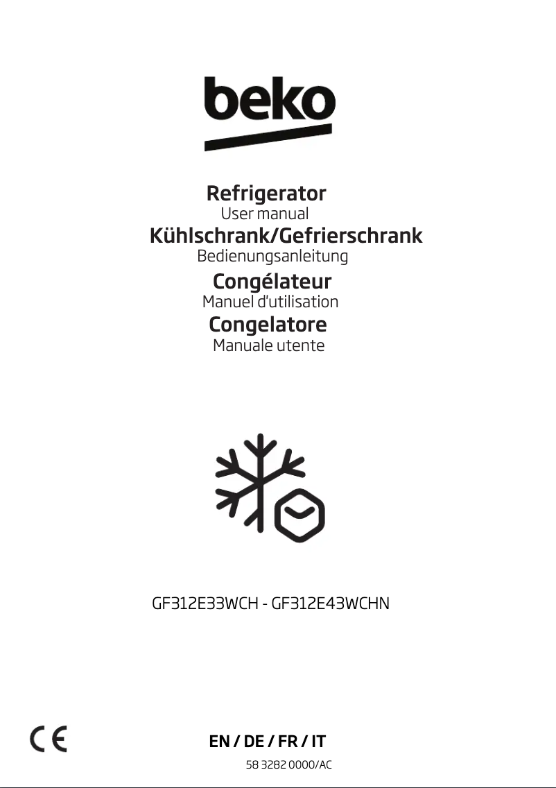 Page n°1 - Manuel utilisateur Beko GF312E43WCHN