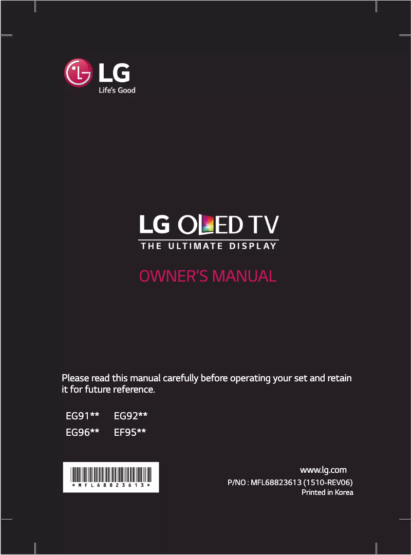 Página 1 del manual Manual de usuario LG 65EF9509