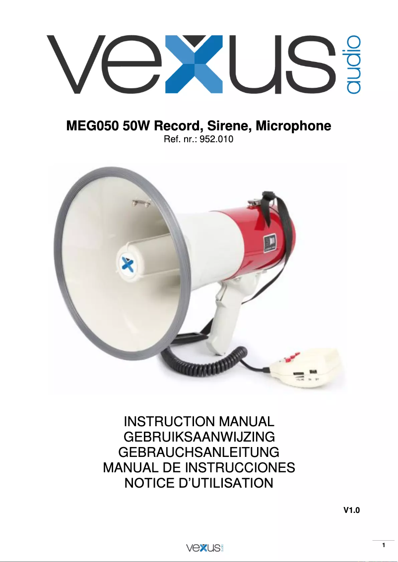 Image de la première page du manuel de l'appareil MEG050