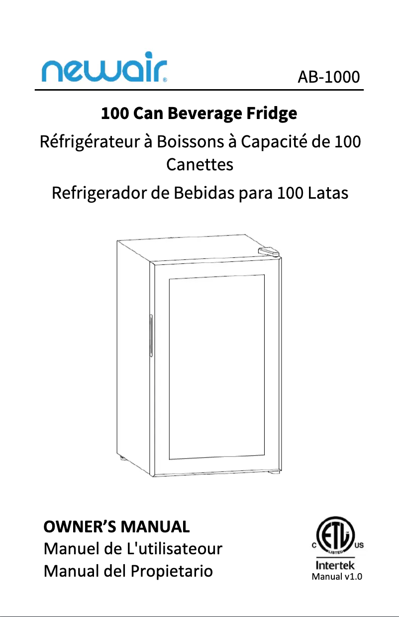 Image de la première page du manuel de l'appareil REF-AB-1000