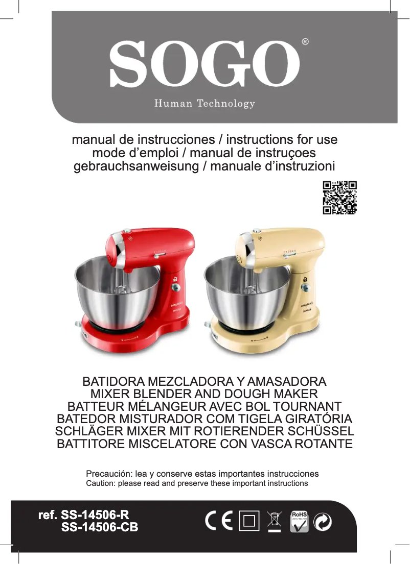 Page 1 de la notice Manuel utilisateur Sogo SS-14506-CB