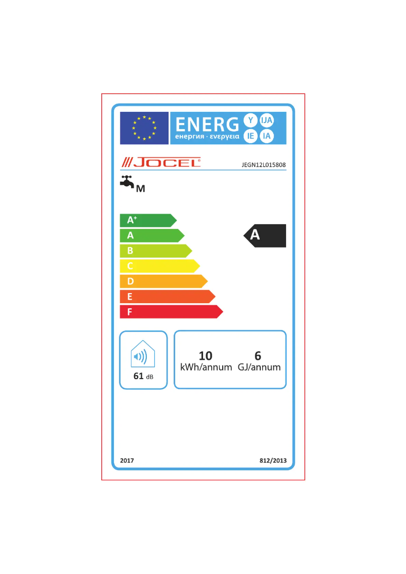 Page n°1 - Label énergétique Jocel JEGN12L015808