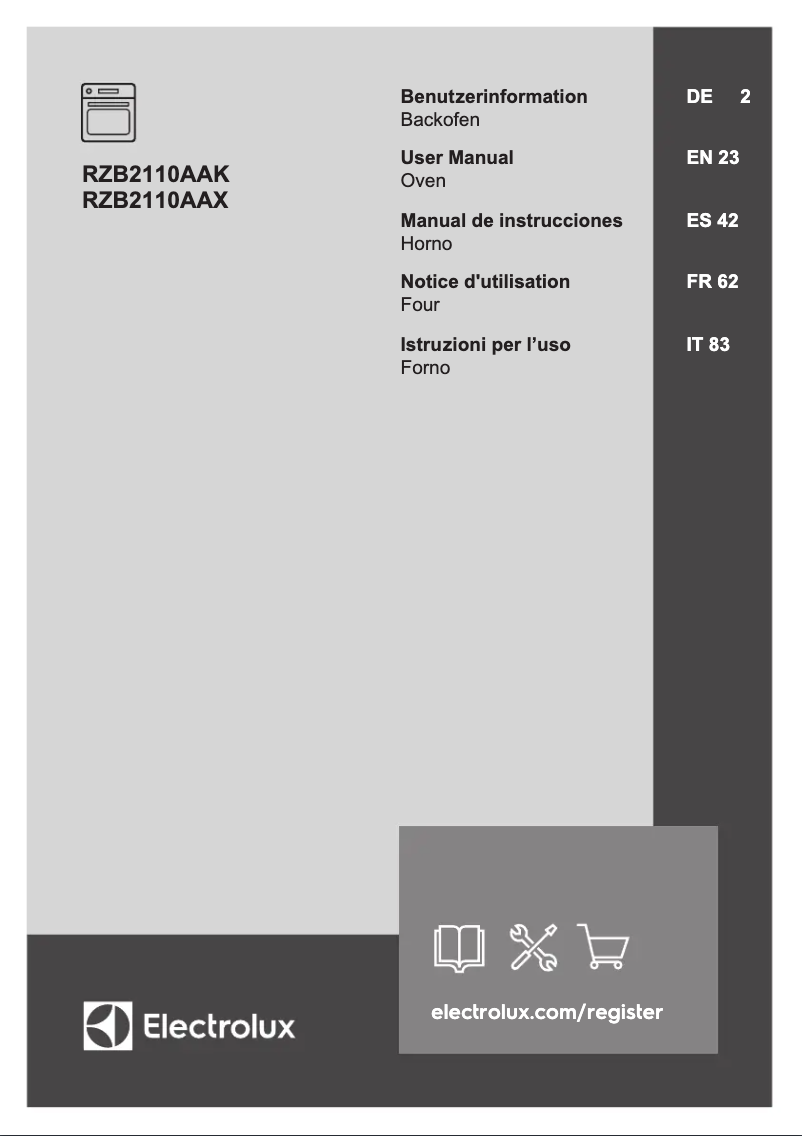 Page n°1 - Manuel utilisateur Electrolux RZB2110AAX