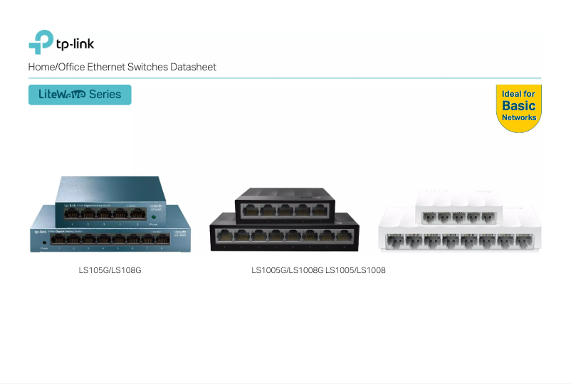 Página 1 del manual Ficha técnica TP-Link LiteWave LS108G