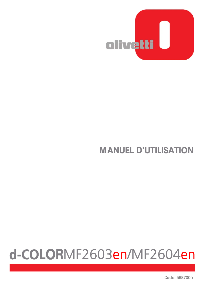 Image de la première page du manuel de l'appareil d-Color MF2604en