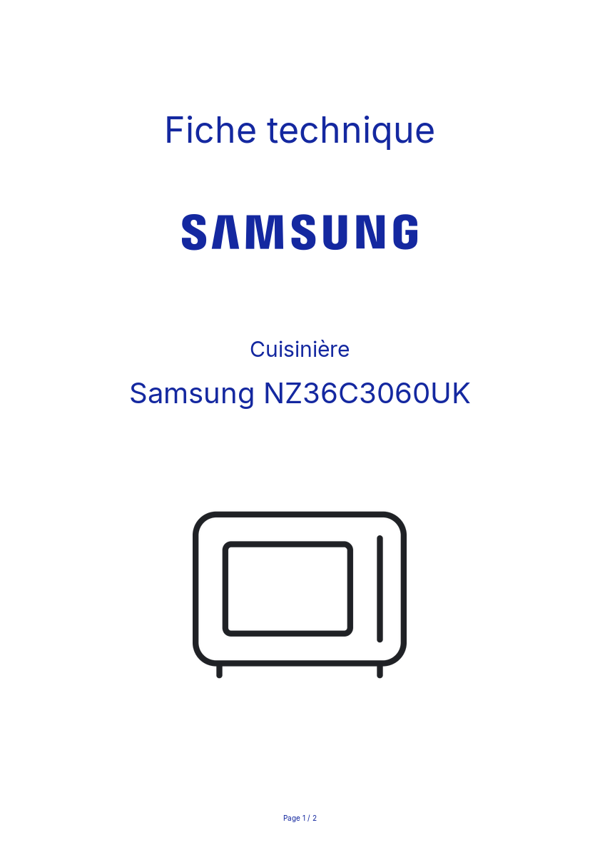 Page n°1 - Fiche technique Samsung NZ36C3060UK