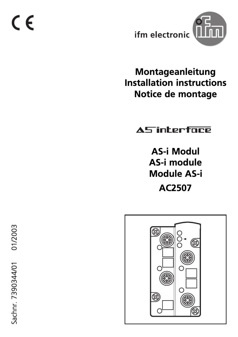 Page n°1 - Manuel utilisateur IFM AC2507