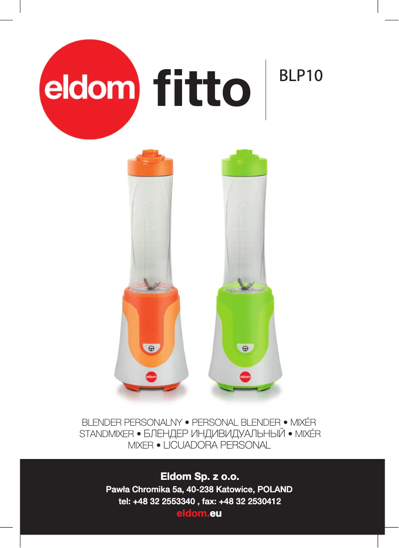 Page 1 de la notice Manuel utilisateur Eldom Fitto BLP10Z