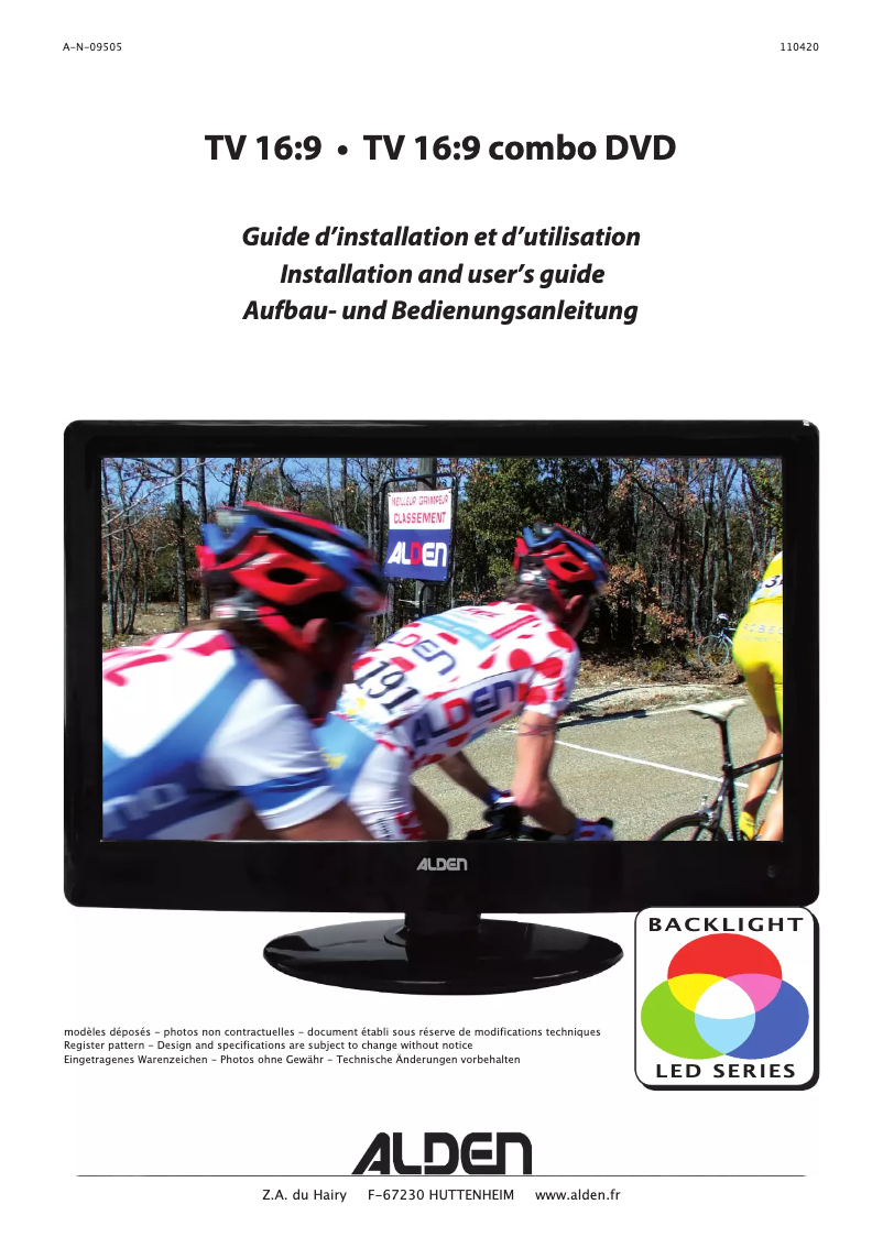 Page 1 de la notice Manuel utilisateur Alden 16inch