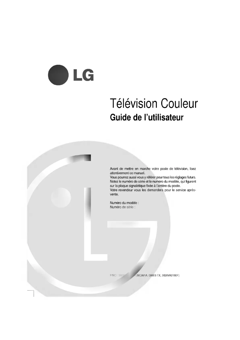 Image de la première page du manuel de l'appareil CT-29Q10ET