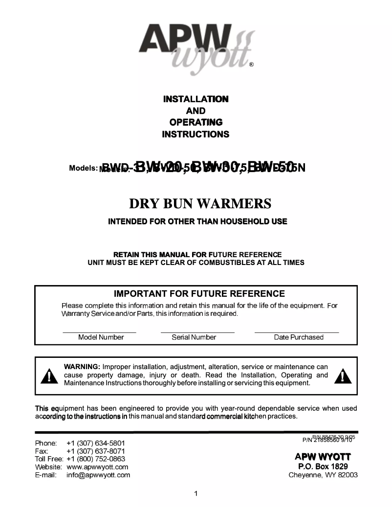 Image de la première page du manuel de l'appareil BWD-75N