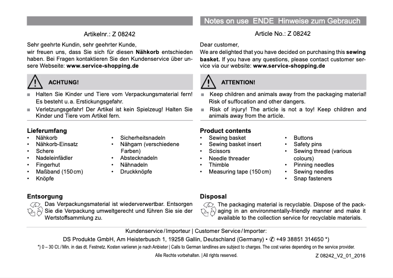 Page 1 de la notice Manuel utilisateur EasyMaxx 08242