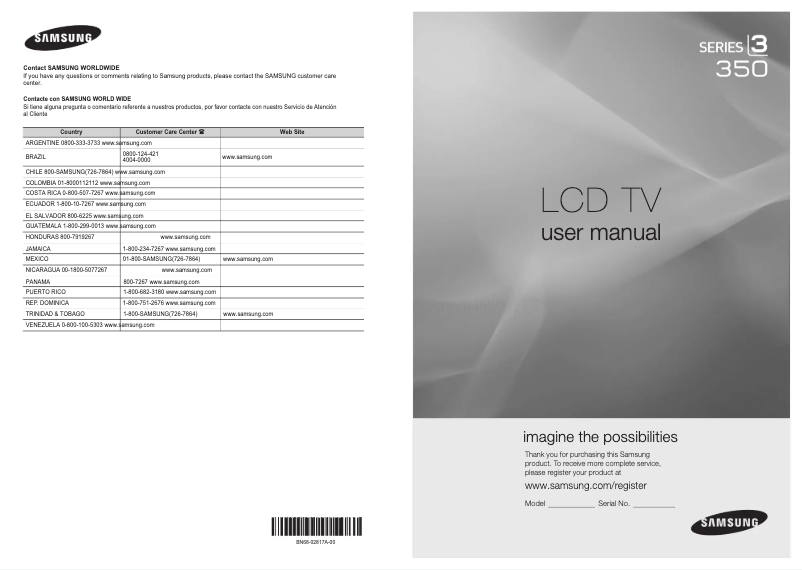 Image de la première page du manuel de l'appareil LN32C350
