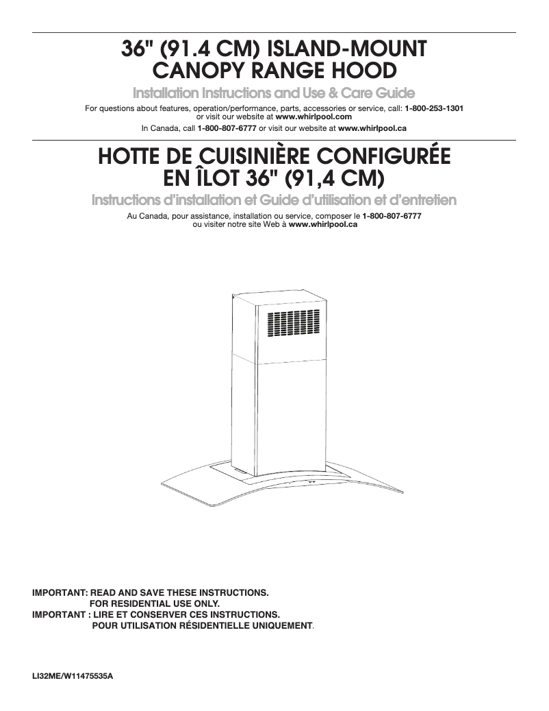Page n°1 - Guide d'installation Amana WVW75UC0DS