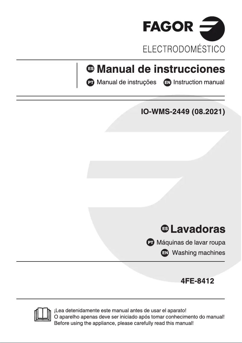 Page 1 de la notice Manuel utilisateur Fagor 4FE-8412