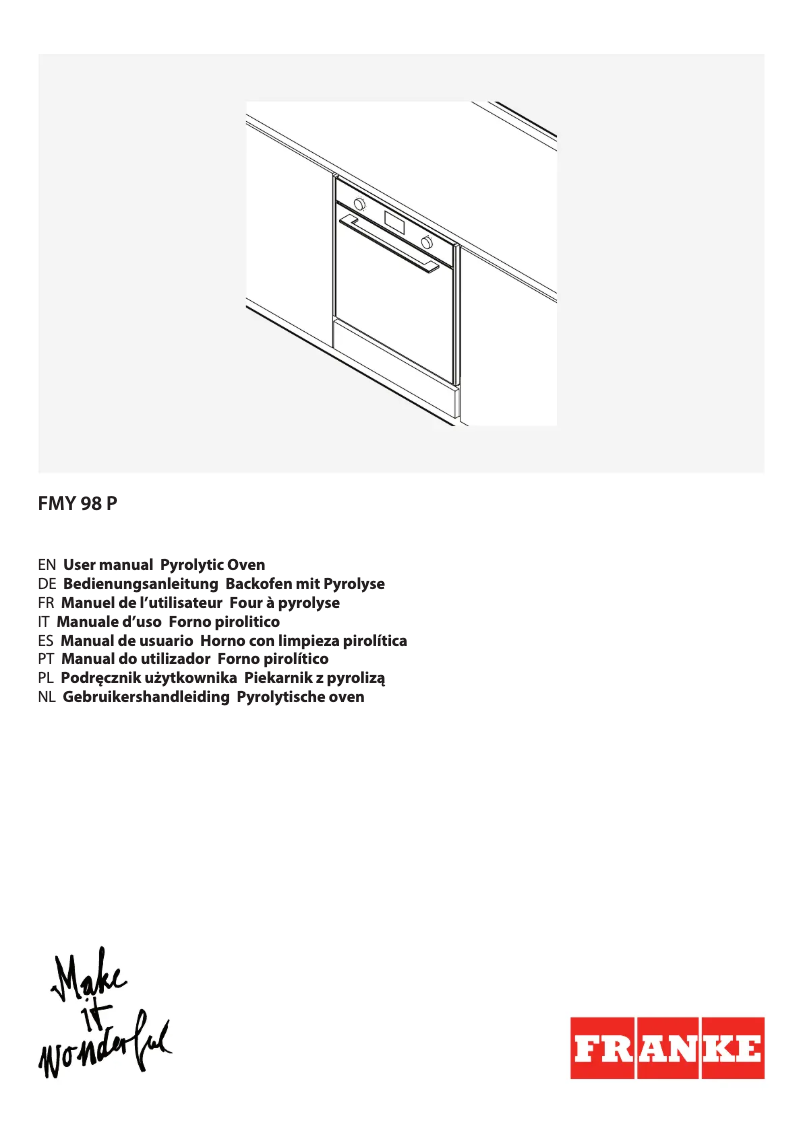 Page 1 de la notice Manuel utilisateur Franke FMY 98 P XS