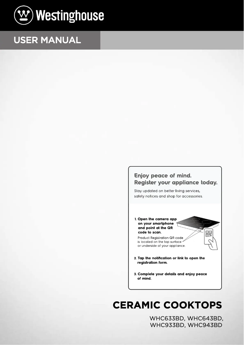 Page n°1 - Manuel utilisateur Westinghouse WHC643BD