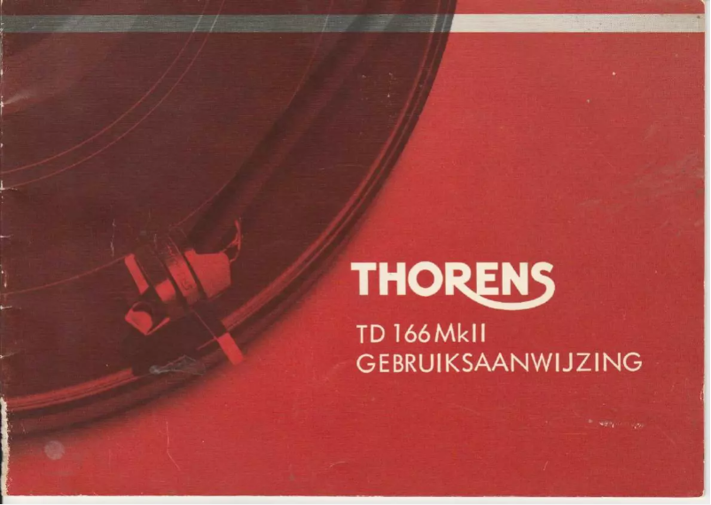 Page n°1 - Manuel utilisateur Thorens TD 166MkII