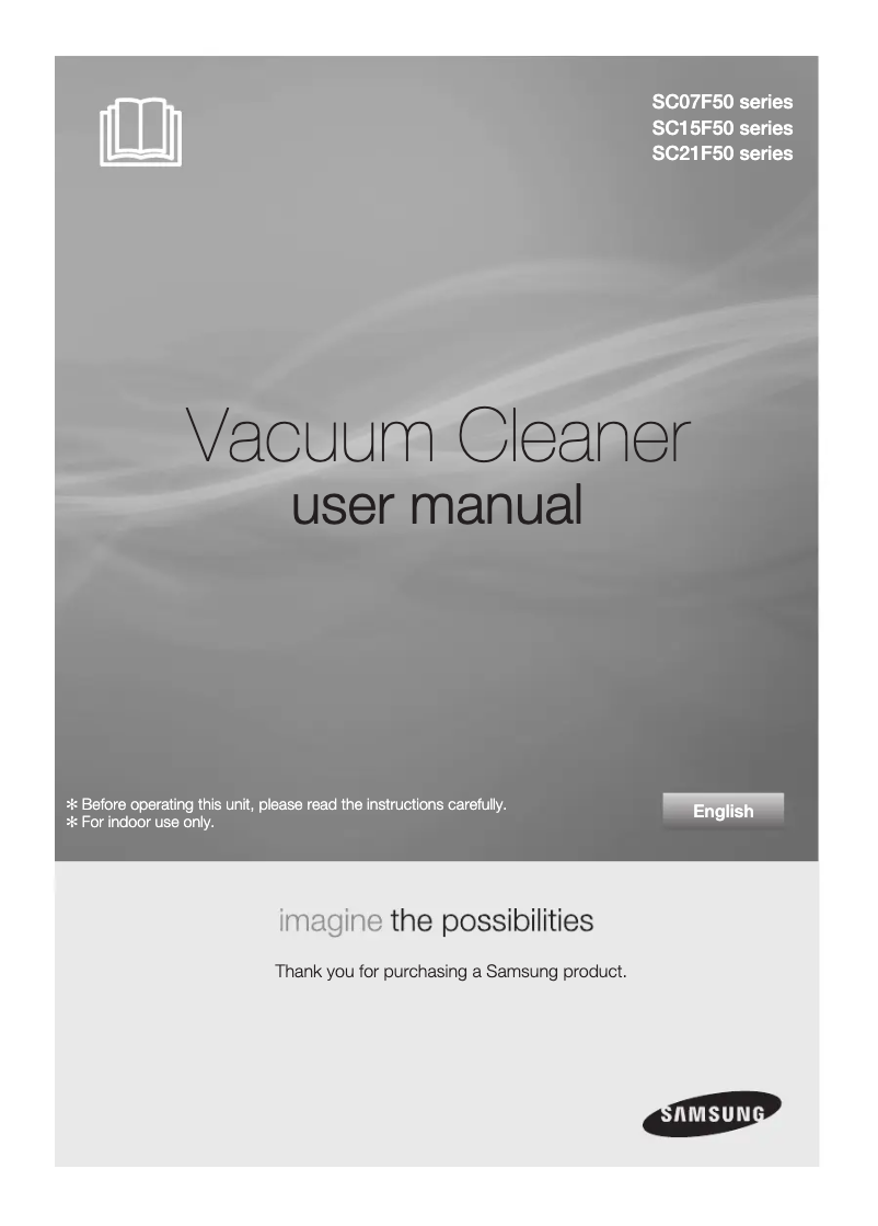 Image de la première page du manuel de l'appareil SC07F50VR