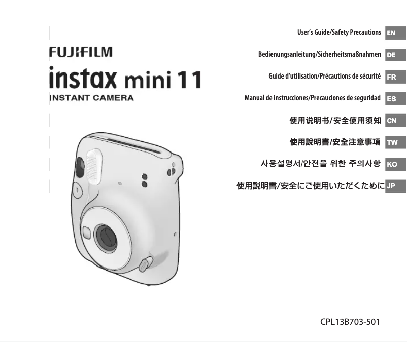 Page 1 de la notice Manuel utilisateur Fujifilm Instax Mini 11
