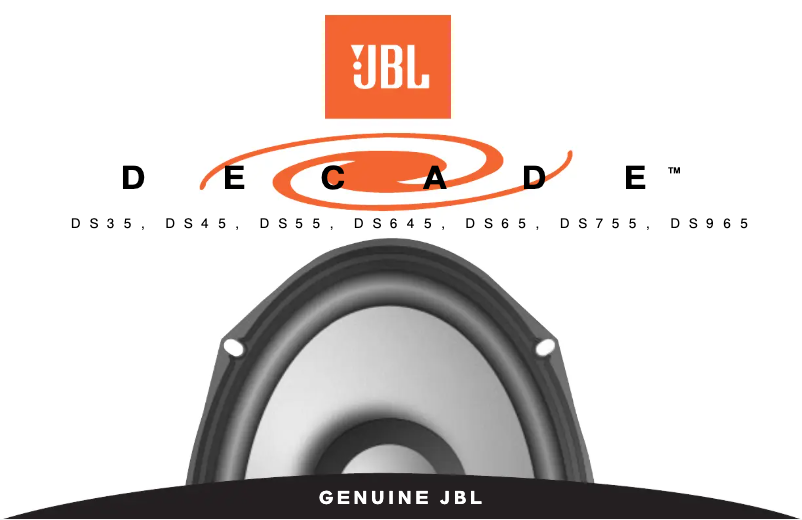 Page 1 de la notice Manuel utilisateur JBL Decade DS55