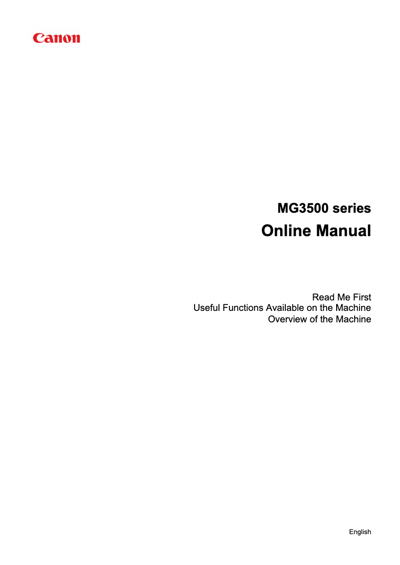 Page 1 de la notice Manuel utilisateur Canon Pixma MG3560