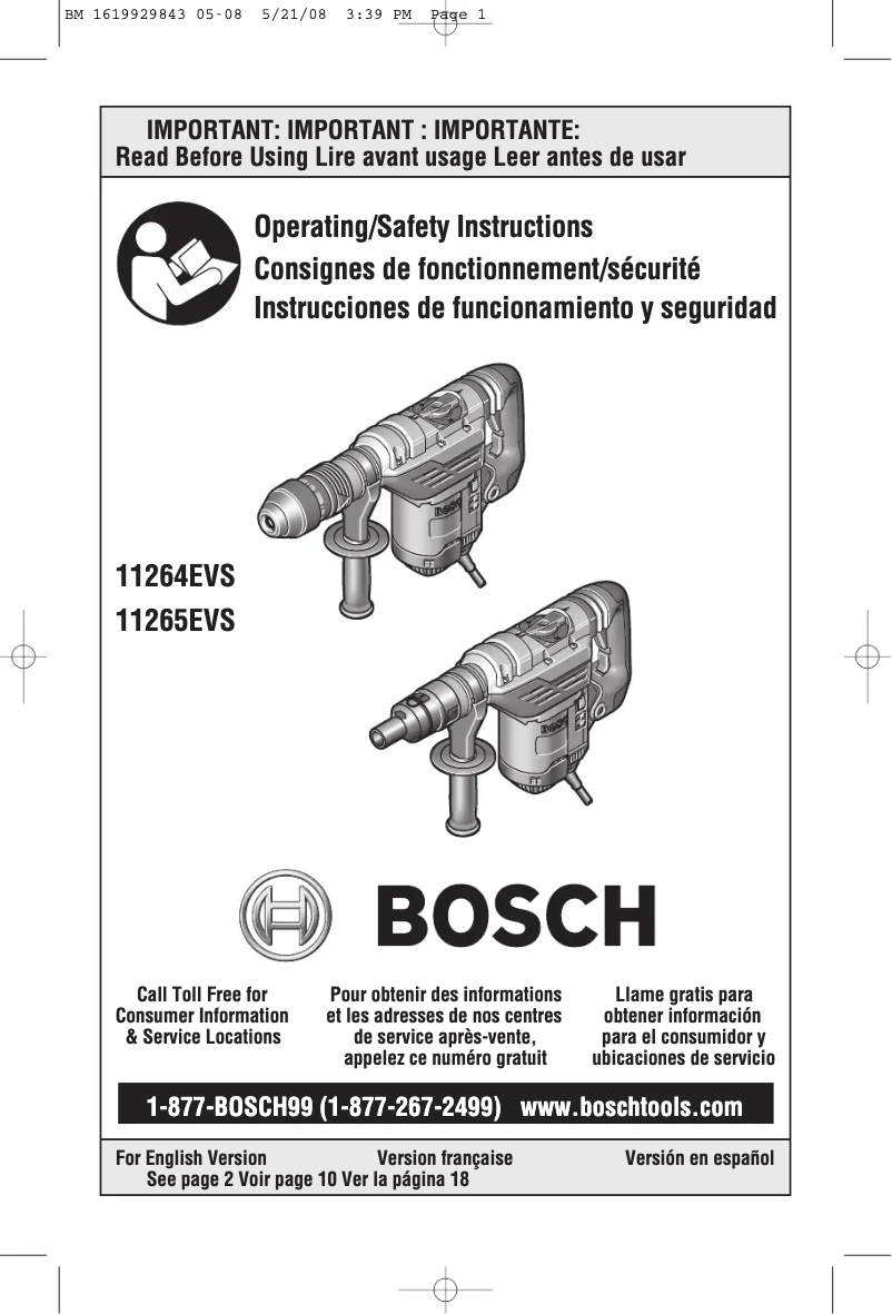 Page n°1 - Manuel utilisateur Bosch 11264EVS