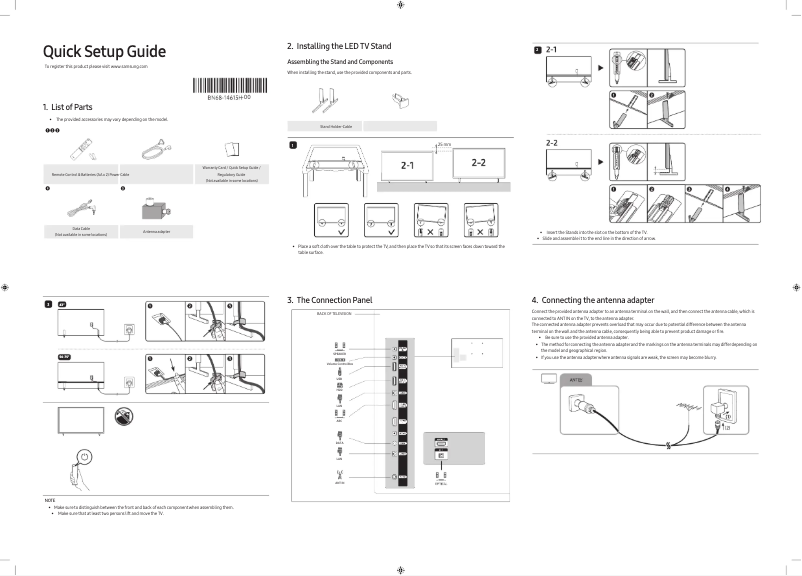 Image de la première page du manuel de l'appareil HG50AU800AJ