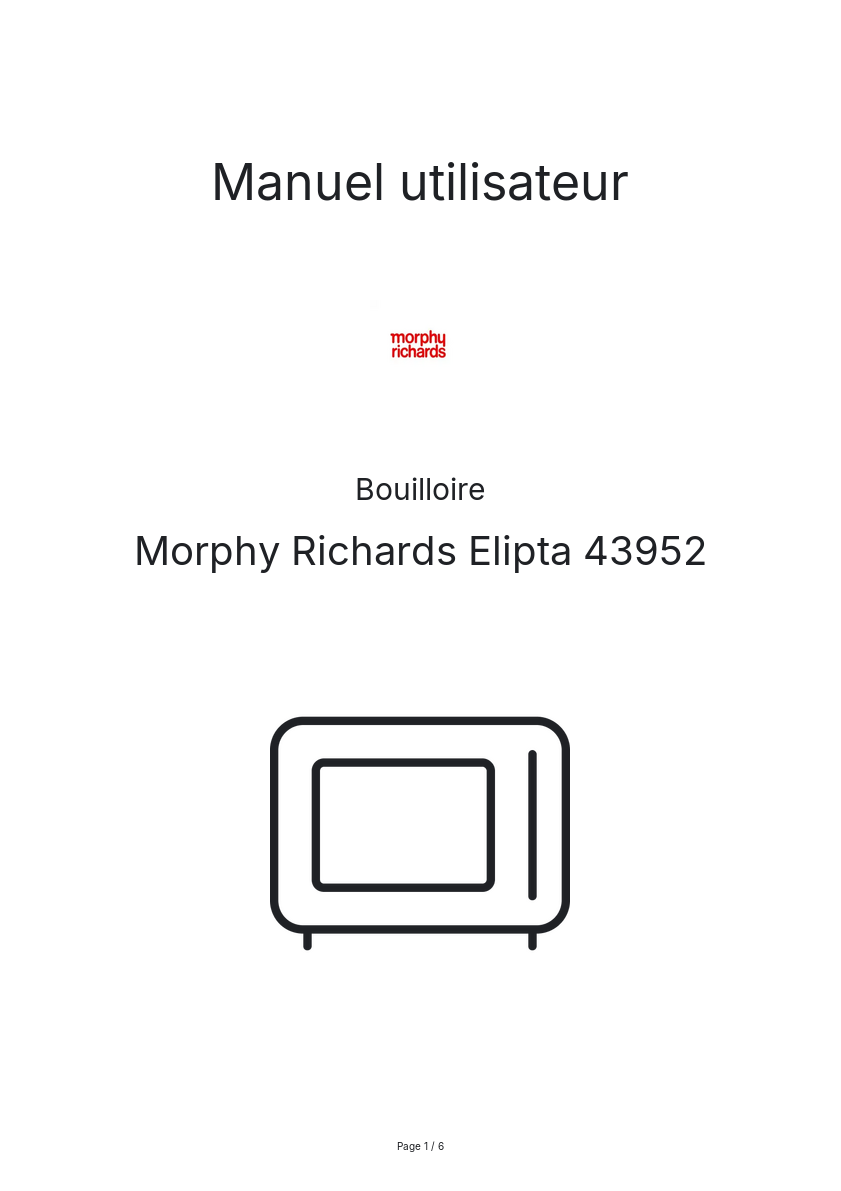 Image de la première page du manuel de l'appareil Elipta 43952