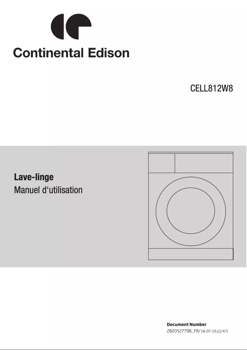 Image de la première page du manuel de l'appareil CELL812W8