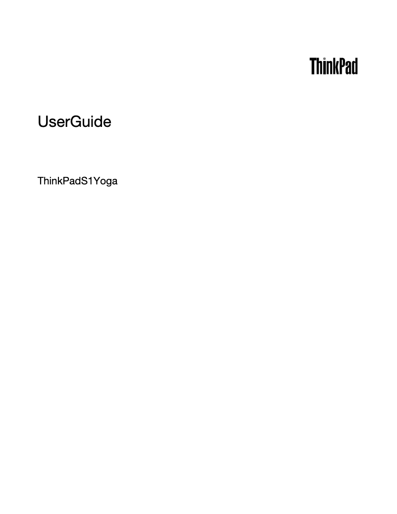 Página 1 del manual Manual de usuario Lenovo ThinkPad S1 Yoga