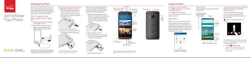 Page 1 de la notice Guide de démarrage rapide HTC One M9