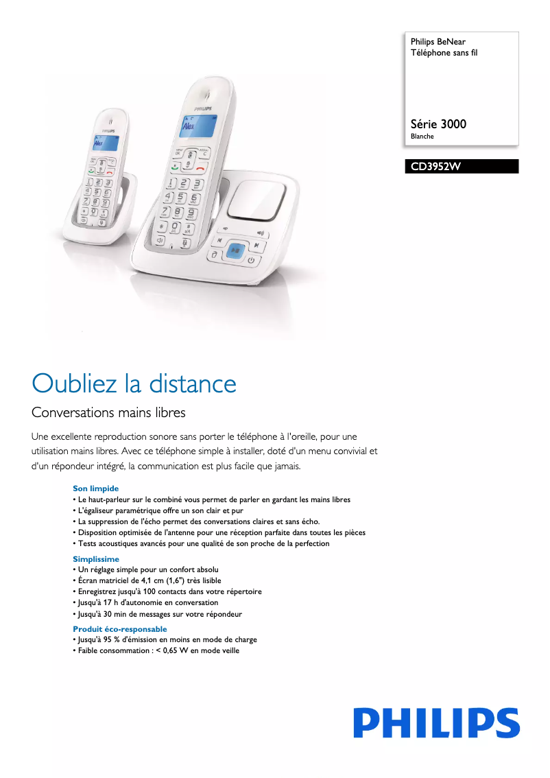 First page image of the manual for BeNear CD3952W