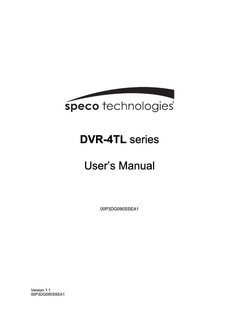 Página 1 del manual Manual de usuario Speco Technologies DVR-4TL