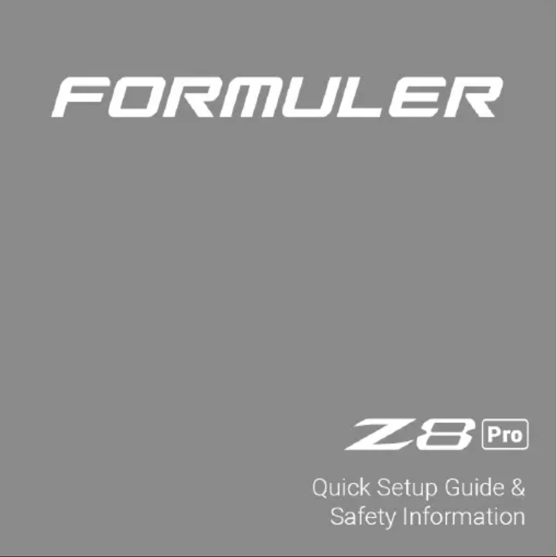 Image de la première page du manuel de l'appareil Z8 PRO