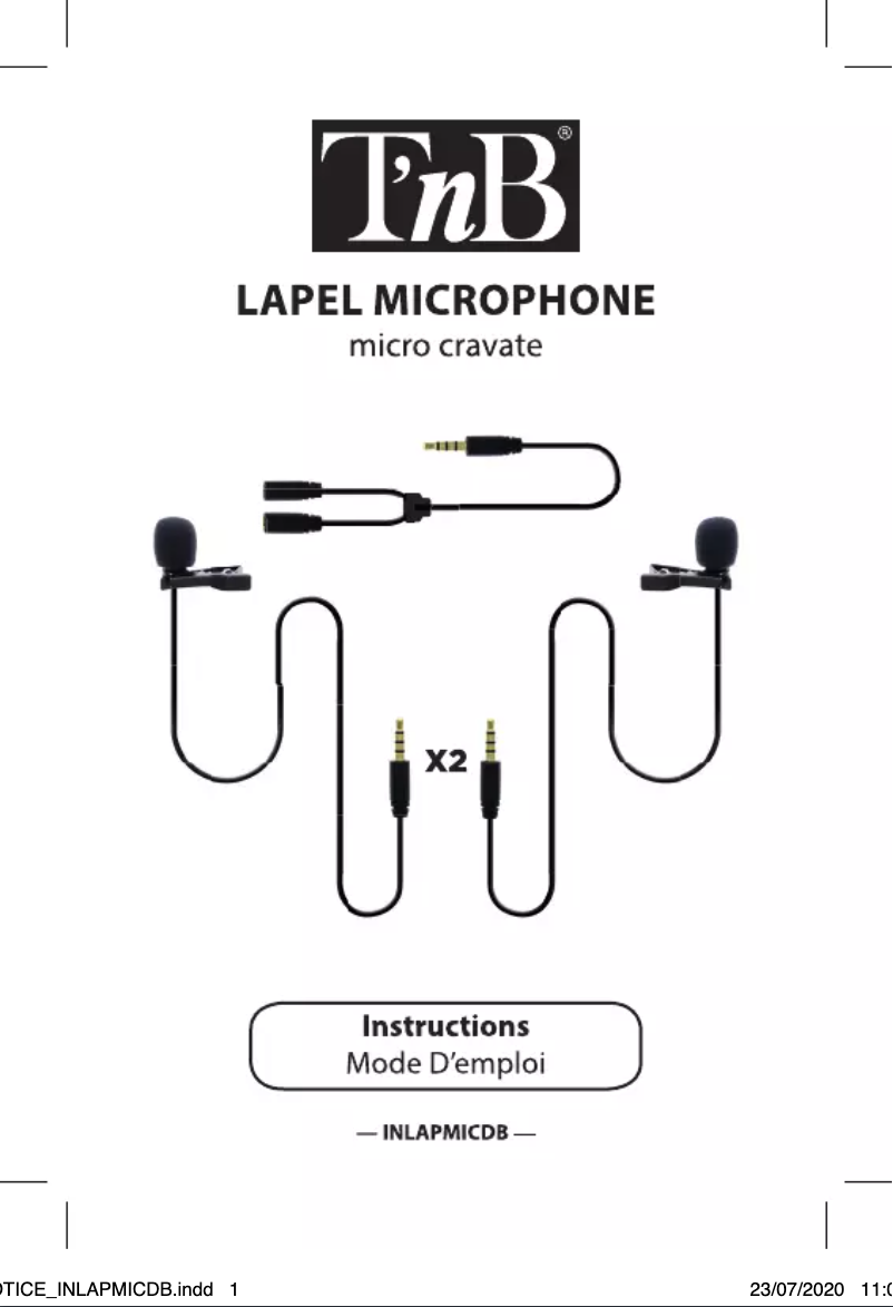 Page 1 de la notice Manuel utilisateur T'nB Lapel