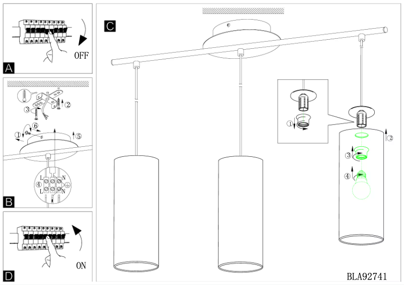 Page 1 de la notice Manuel utilisateur Eglo Rivato