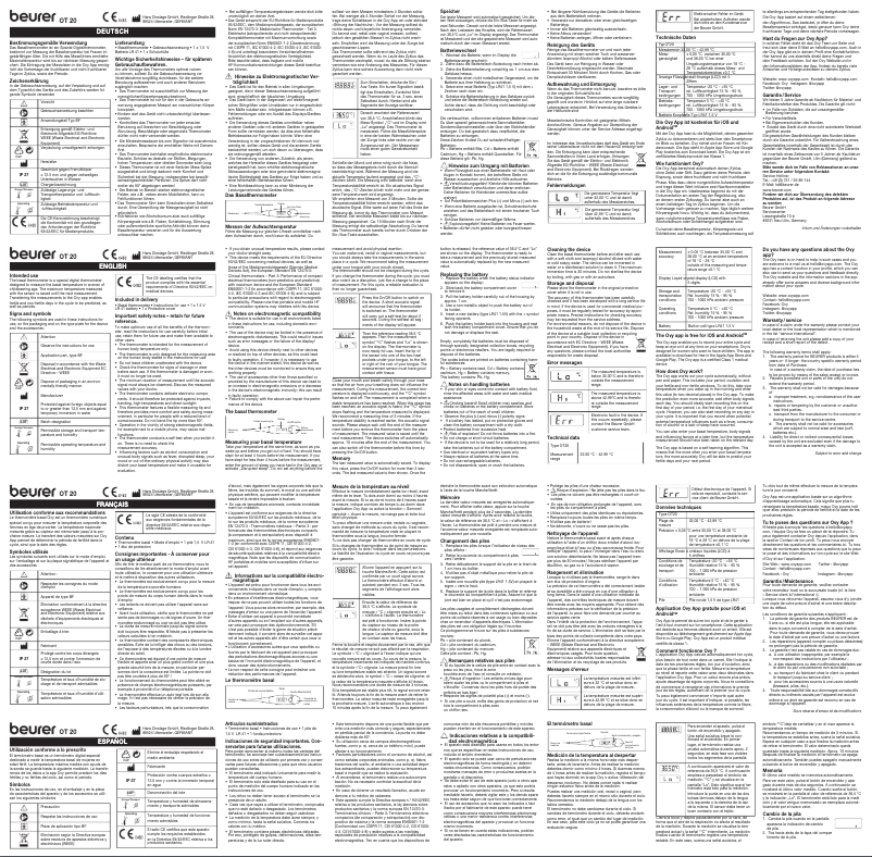 Page 1 de la notice Manuel utilisateur Beurer OT 20