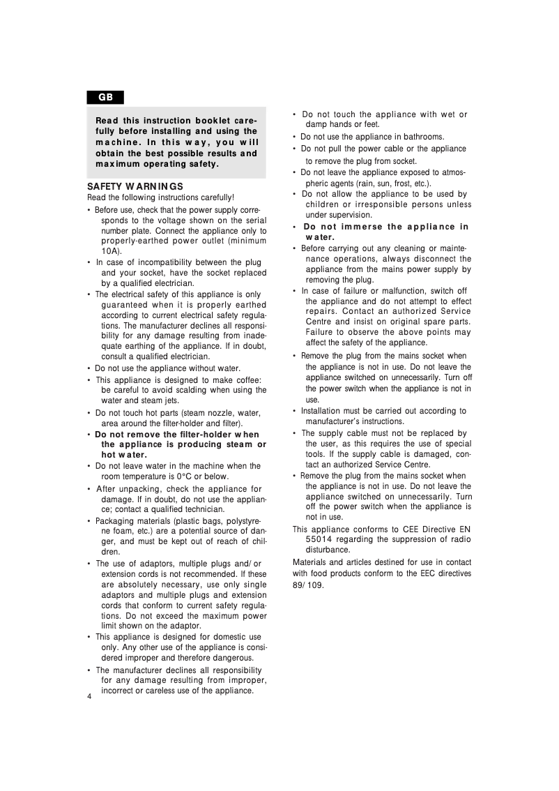 Image de la première page du manuel de l'appareil Bar 20