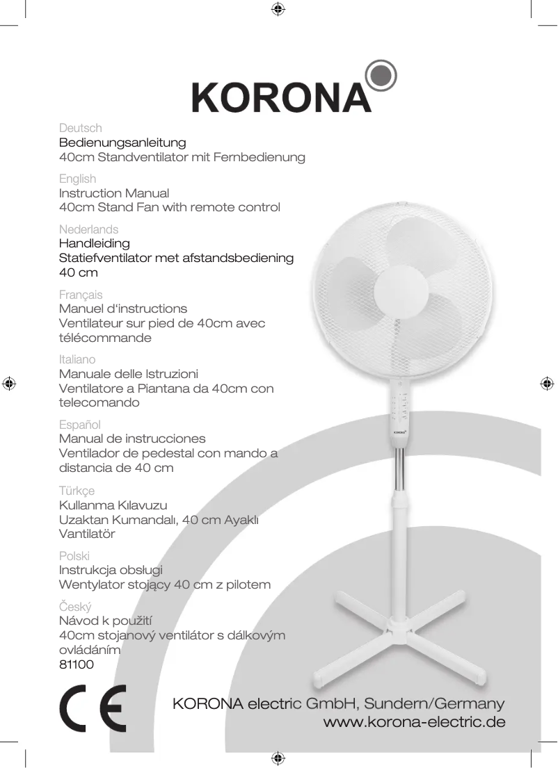 Page n°1 - Manuel utilisateur Korona 81100