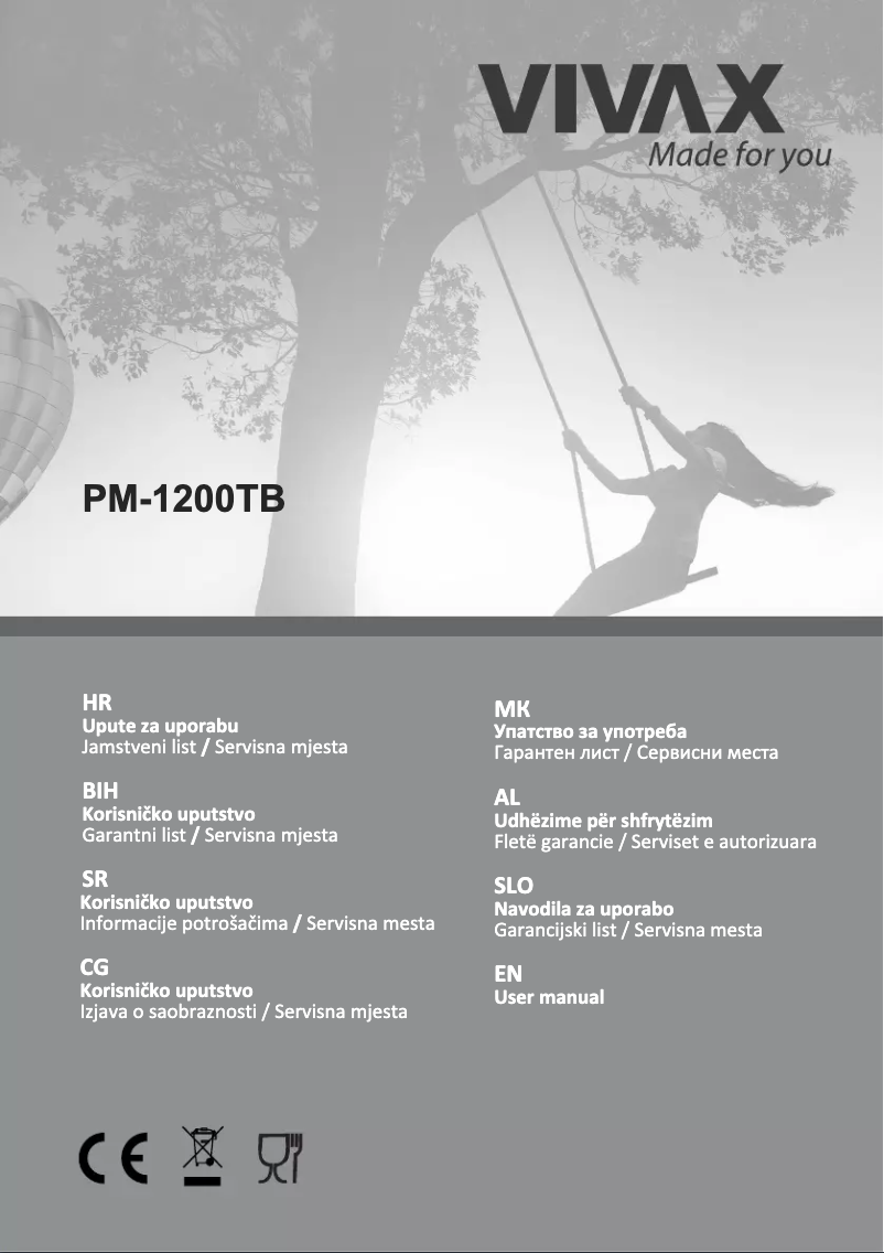 Image de la première page du manuel de l'appareil PM-1200TB